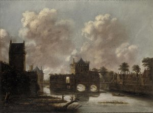 Jan Meerhout - Witte Vrouwen poort Utrecht door Jan Meerhout