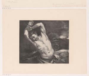 Roofvogel trekt de lever uit het lichaam van Prometheus door Jan Mesker
