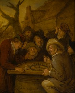 Boeren die een spel Rouge et Noir spelen, ca. 1630-68 door Jan Miense Molenaer