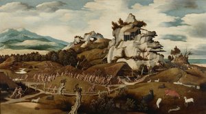 Landschap met een episode uit de verovering van Amerika, ca. 1535