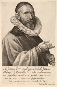 Portret van Jans Pietersz Sweelinck, pub. 1624 door Jan Muller