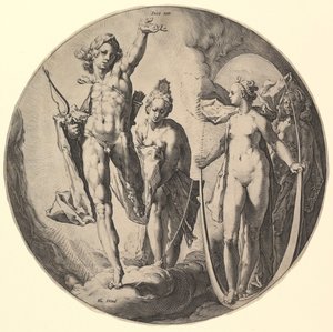 De vierde dag sterft IV, uit de serie De schepping van de wereld, ca. 1596 door Jan Muller