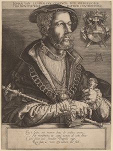 Johan van Leyden (Jan Beukels) door Jan Muller after Heinrich Aldegrever