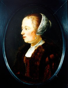 Een Portret van een Vrouw door Jan Olis