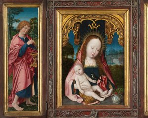 Drieluik met Maria en Kind, Sint Johannes de Evangelist (linkervleugel) en Maria Magdalena (rechtervleugel)