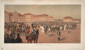 Grootvorst Constantijn Pavlovitsj van Rusland bij de Cavalerieparade op het Saksische Plein in Warschau, 1824