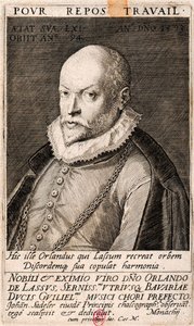 Portret van de componist Orlando di Lasso 1532-1594 door Jan Sadeler