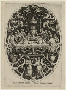 Laatste avondmaal, uit de Passie van Christus door Jan Sadeler I