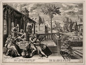 Genesis Hoofdstuk 6, vers 9, ca.1600 (gravure) door Jan Sadler