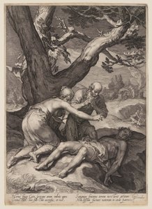 Adam en Eva treuren over het lijk van Abel, uit Geschiedenis van de eerste ouders van de mens