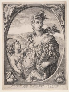 Ceres, van Drie heidense goden of godinnen door Jan Saenredam