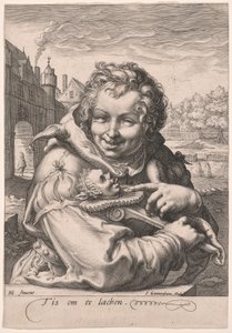 Fool Holding a Staff (Tis om te lachen) door Jan Saenredam