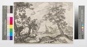 Landschap met de Ontvoering van Ganymedes, c.1600