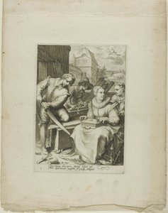 Middag, plaat drie uit Vier Tijden van de Dag door Jan Saenredam