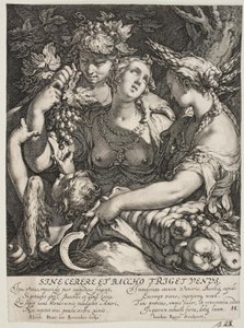 De alliantie van Venus met Bacchus en Ceres door Jan Saenredam