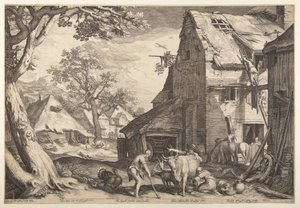De verloren zoon als varkenshoeder door Jan Saenredam