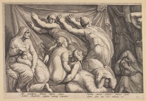De straf van Niobe (Plaat 1) door Jan Saenredam