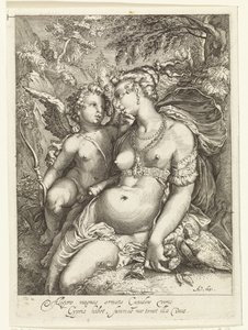 Venus en Amor door Jan Saenredam