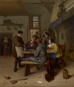 Kaartspelers in een herberg door Jan Steen