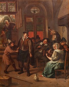 Dutch: Vrolijk gezelschap in een interieur A Tavern Scene door Jan Steen