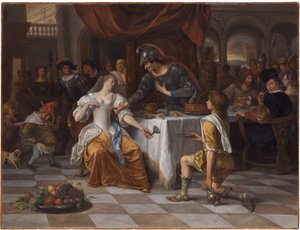 Het banket van Antonius en Cleopatra door Jan Steen
