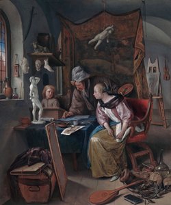 De tekenles door Jan Steen