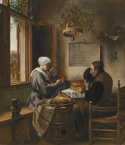 Het gebed voor de maaltijd door Jan Steen