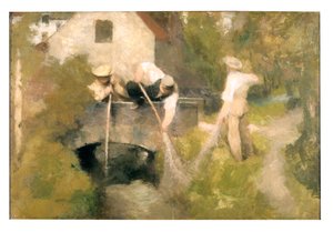 Baggeren in de Woluwe door Jan Stobbaerts