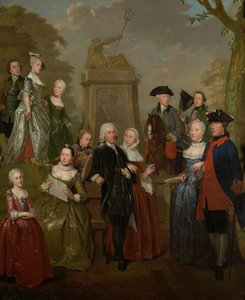 Portret van Theodorus Bisdom van Vliet en zijn gezin door Jan Stolker