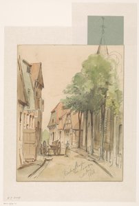 Gezicht op de Kirchenstrasze te Lingen door Jan Striening
