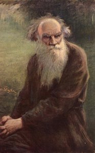 Portret van de auteur Leo N. Tolstoy 1828-1910 door Jan Styka