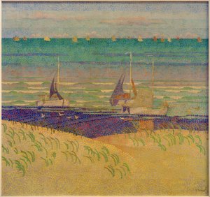 Duinlandschap met zeilboten door Jan Toorop