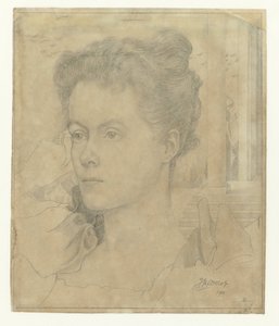 Portret van Jan Toorops echtgenote Annie Hall of haar zus Janet Hall door Jan Toorop