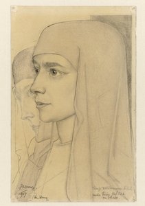 Portret van Treesje Westermann, Moeder Thérèse Huf van Bethanië door Jan Toorop