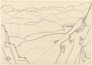 Schets van een berglandschap Monte Generoso door Jan Toorop
