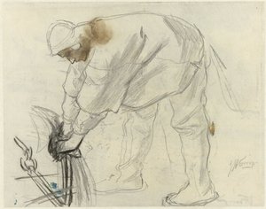 Studie van een zeeman met een anker door Jan Toorop