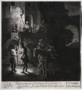 De barmhartige Samaritaan betaalt de herbergier