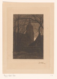 Kerk te Laren door Jan Veth (signed by artist)