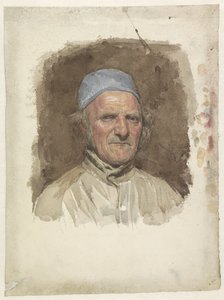 Mansportret, met blauwe muts door Jan Veth