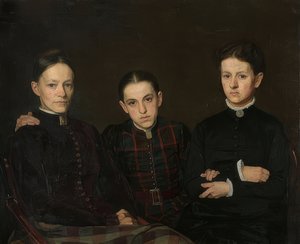 Portret van Cornelia, Clara en Johanna Veth. 1885 door Jan Veth