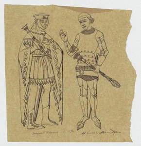 Zwei mittelalterliche Soldaten vor 1370