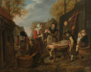 Het slachten van een varken