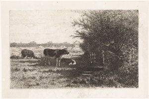 Koeien in weiland door Johannes Martinus Vrolijk