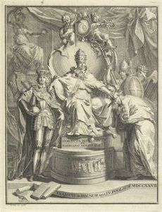 Tronende paus Adrianus VI door Jan Wandelaar