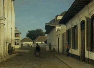 Een straat in het oude deel van Batavia