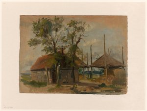 Boerenhuis met twee hooibergen