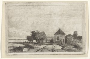 Gezicht op de Schenkweg met de Koepel door Jan Weissenbruch