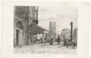 Gezicht op de Sint-Martinuskerk te Woudrichem door Jan Weissenbruch