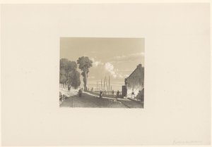 Gezicht op de Veerweg te Culemborg door Jan Weissenbruch