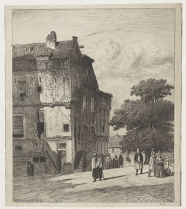 Gezicht op een straat te Amsterdam